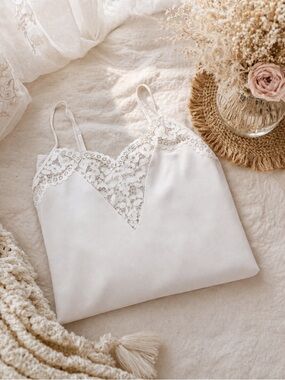 Victoria's Secret Ivory Lace slip polyester